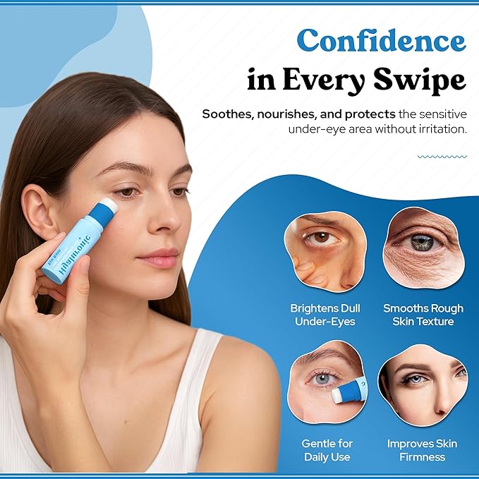 Bella Bliss Hyaluronic Eye Balm – Hydrating Under Eye Cream for Fine Lines, Puffiness & Dryness – Anti-Aging Formula – With Hyaluronic Acid – Made in Korea – 0.35 oz / 10g – Pack of 2