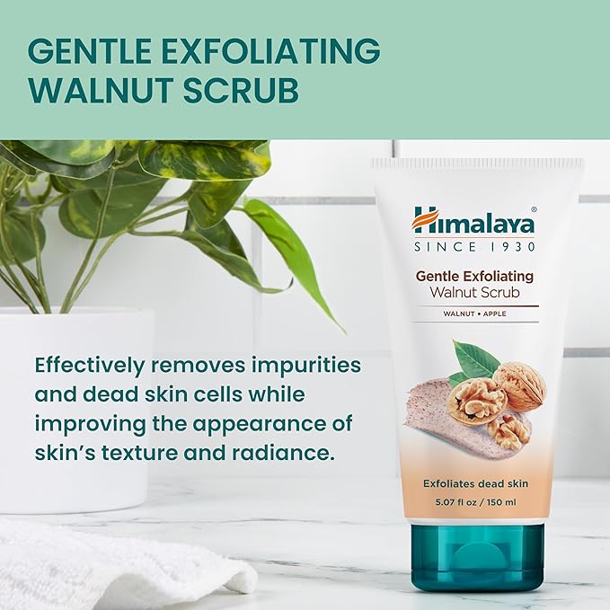 Himalaya Gentle Exfoliating Walnut Scrub for Deep Cleaning & Renewed Skin, 5.07 oz