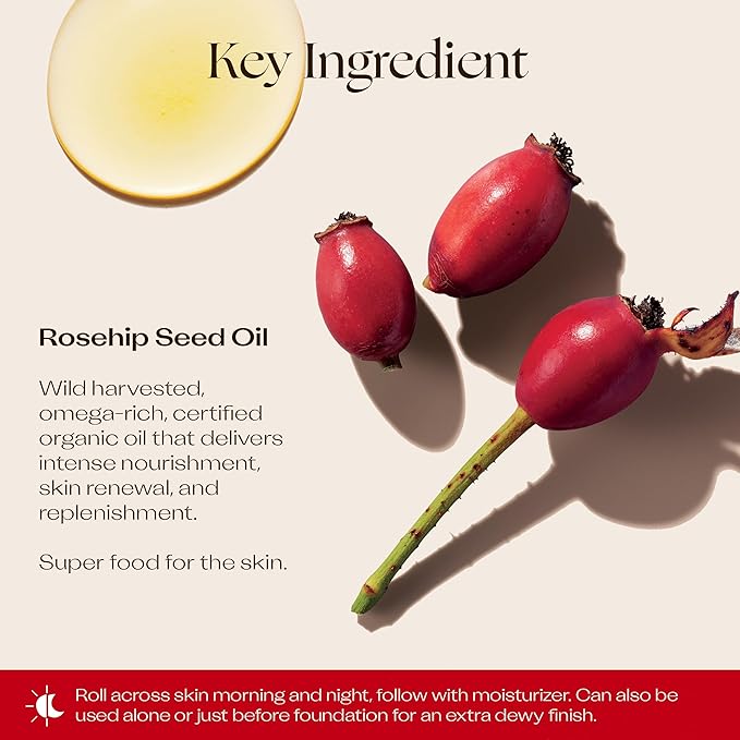 Trilogy Certified Organic Rosehip Oil, Intensive Nourishment, Improves Appearance of Scars, Stretch Marks, Fine Lines, & Wrinkles, 0.34 fl oz
