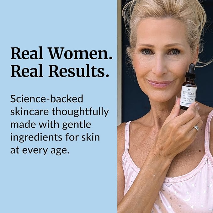 Vibriance Skin Revival Facial Oil - Natural Ingredients - Face Hydrating for Sensitive and Dry Types, with Vitamin E, Sea Buckthorn, Camellia, Squalane - Vegan, Paraben-Free