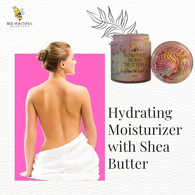 Whipped Shea + Beeswax Body Butter | Hydrating Moisturizer with Shea Butter, Mango Butter Cocoa Butter, & Beeswax for Nourishing Body Care - 2oz - Fruit Loops