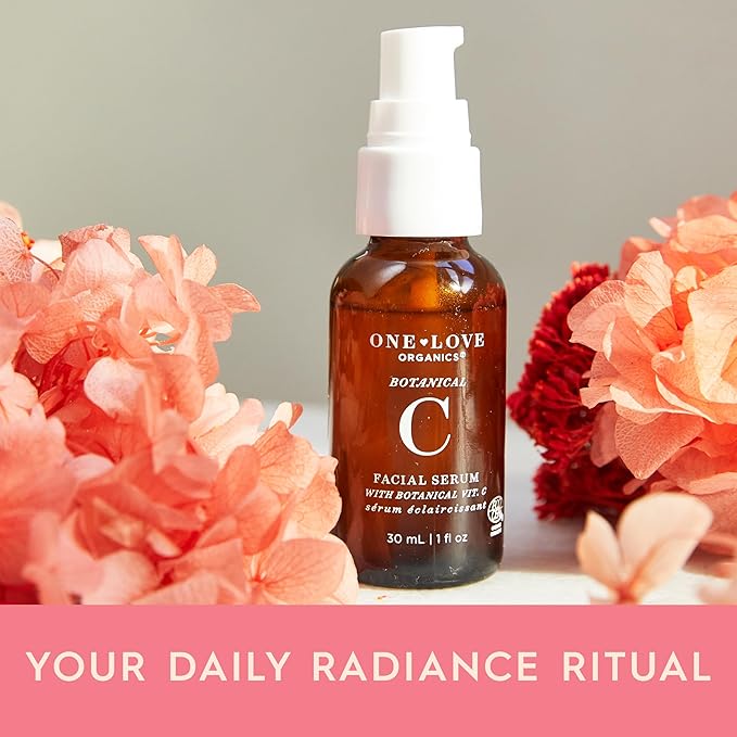 Botanical C Facial Serum – Vitamin C Oil Serum for Dewy, Radiant Skin, Certified Organic & Cruelty Free 1 oz