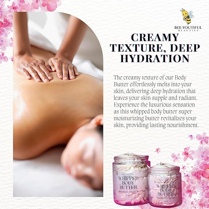 Whipped Shea + Beeswax Body Butter | Hydrating Moisturizer with Shea Butter, Mango Butter Cocoa Butter, & Beeswax for Nourishing Body Care - 2oz - Natural Chocolate