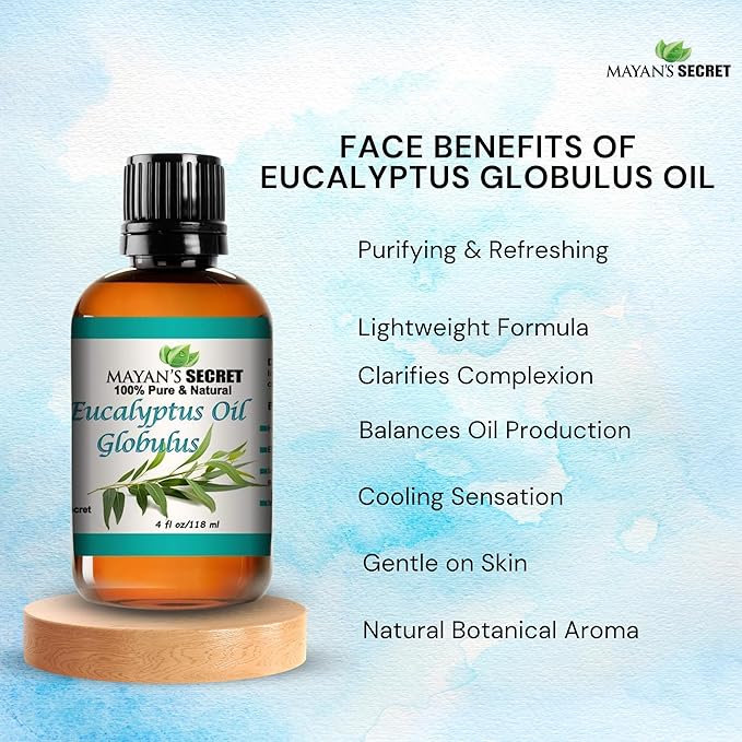 Pure Carrier and Essential Oils for Skin Care, Hair, Body Moisturizer for Face-Anti Aging Skin Care (Eucalyptus Globulus Oil, 4oz)