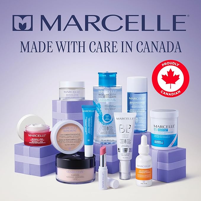 Marcelle Micellar Water, Waterproof, All Skin Types, Long-Lasting Makeup Remover, Argan Oil, Sensitive Skin and Eyes, Alcohol-Free, Fragrance-Free, Hypoallergenic, Cruelty-Free, 13.5 Fl. Oz.