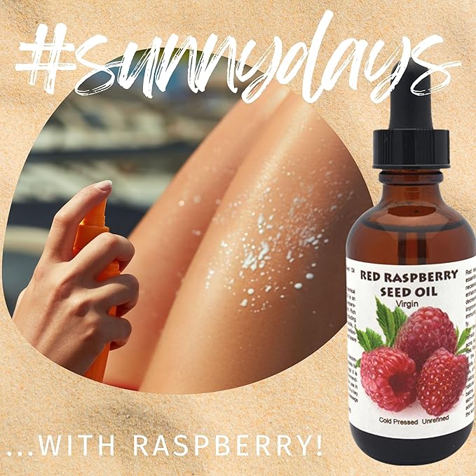 Best Nature's Red Raspberry Seed Oil – 100% Pure, Organic, Cold-Pressed – Natural Face & Hair Moisturizer – Rich in Vitamin E, Omega 3 – Anti-Aging Skincare – 2 fl oz / 60 ml