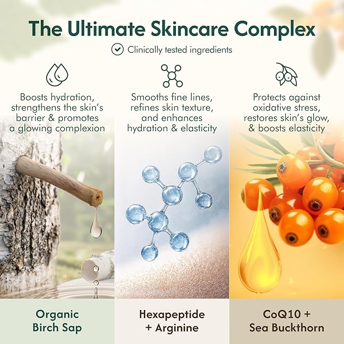 Birch Sap Face Cream – Peptides, CoQ10, Arginine and sea buckthorn; fragrance-free; made in Finland - COSMOS Organic Certified sensitive-skin formula 50 ml (1.69 oz)