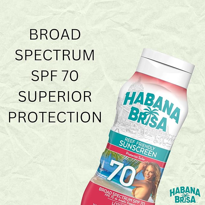 Reef Friendly Sunscreen Lotion SPF 70, UVA/UVB Protection, Broad Spectrum SPF 70, NON GMO & Vegan, No Oxybenzone & No Octinoxate, Water Resistant, Small-Batch Production 8 FL OZ (Single Pack)