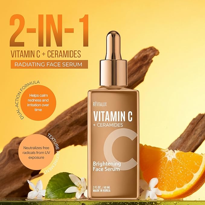 Vitamin C & Ceramides 2-in-1 Serum - & Priming, Anti-Aging, Skin Repair, Hydrates & Firms - Dermatologist Tested, Cruelty-Free Korean Skin Care for All Skin Types - 2 fl. oz