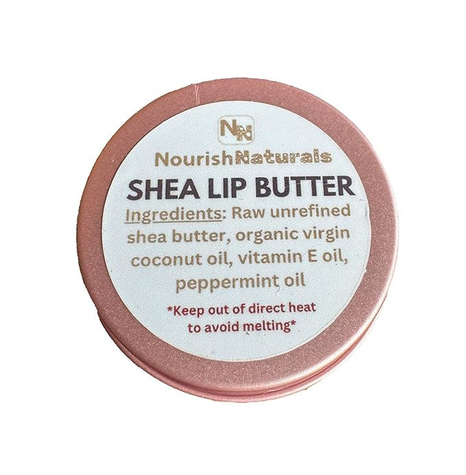 Shea Lip Butter - All Natural 4 Ingredient Lip Balm - Ultra Moisturizing Vegan Lip Balm for Long Lasting Hydration, Travel Sized, with Peppermint Oil, Non Toxic Ingredients