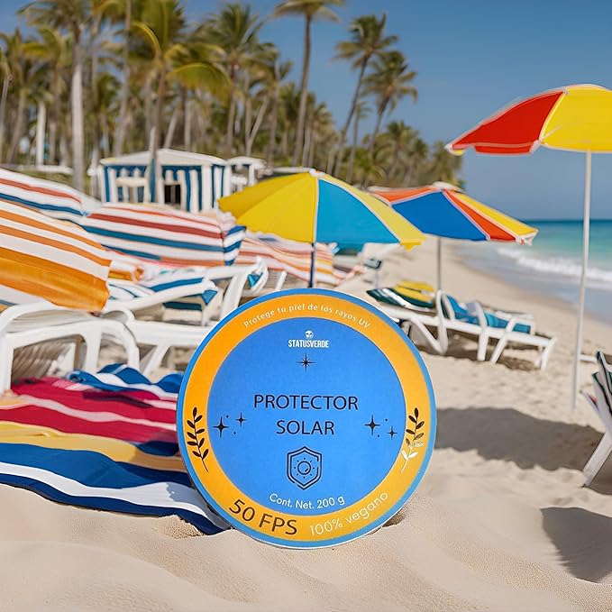 Sunscreen SPF 50, biodegradable, vegan, with cactus extract, water resistant. sunscreen, against UV rays. 200g