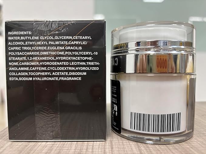 Caffeine Eye Cream, Under Cream for Puffiness and Bags Under Eyes Firming, Reduce Dark Circles Wrinkles Fine Lines - Anti Aging