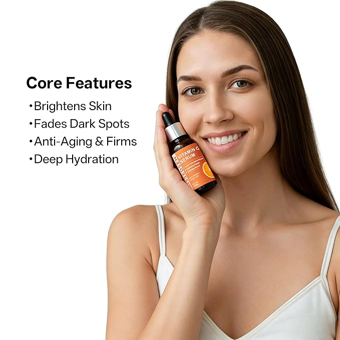Vitamin C Serum for Face with Vitamin E & Ferulic Acid, Smoothes Wrinkles,Improves Elasticity,Firms Skin 1 Oz for Face Care, Daily Use