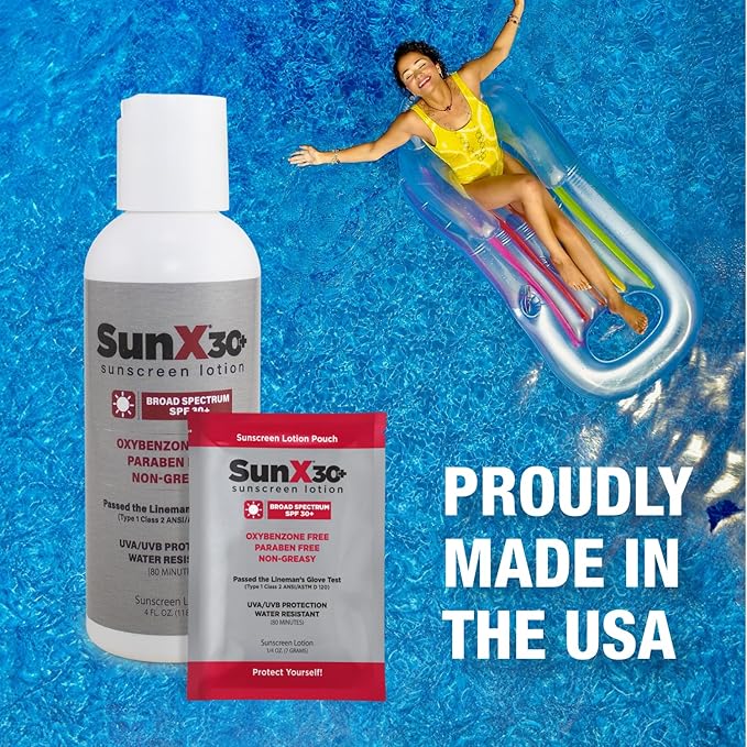 CoreTex Sun X 30+ SPF Broad Spectrum Sunscreen Lotion - 1oz Bottle of Paraben, Oxybenzone, Octinoxate, & Oil Free Sunscreen - No White Cast and Water Resistant Up to 80 Minutes