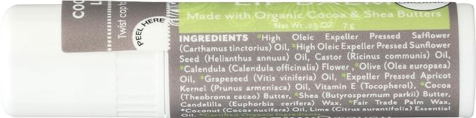 Soothing Touch Lip Balm, Organic Coconut Lime, .25 Ounce