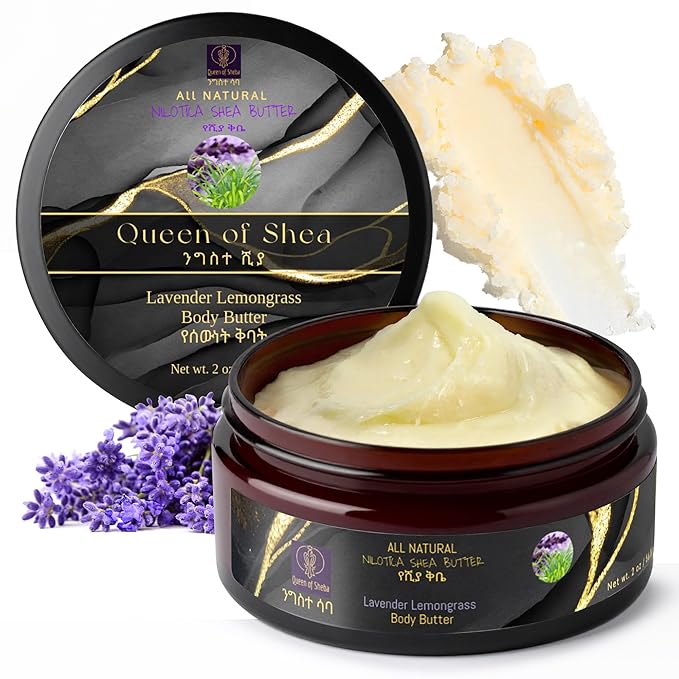 African Shea Butter Raw Organic Shea Butter for Skin 2 Oz Lavender Lemongrass – USDA Organic Certified All-Natural Moisturizer for Face, Hair and Body Care, Suitable for All Skin Types