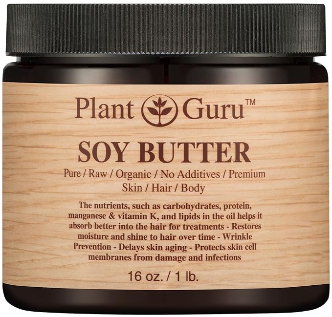 Soy Body Butter 16 oz. 100% Pure Raw Fresh Natural Cold Pressed. Skin Body and Hair Moisturizer, DIY Creams, Balms, Lotions, Soaps.