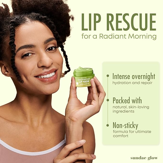 Apple & Pear Lip Mask Overnight Treatment – Dermatologist Tested, Korean Skin Care – Deep Moisture & Lip Hydration Repair with Shea Butter And Vitamin E – Vegan, Clean Beauty – 1 Pack