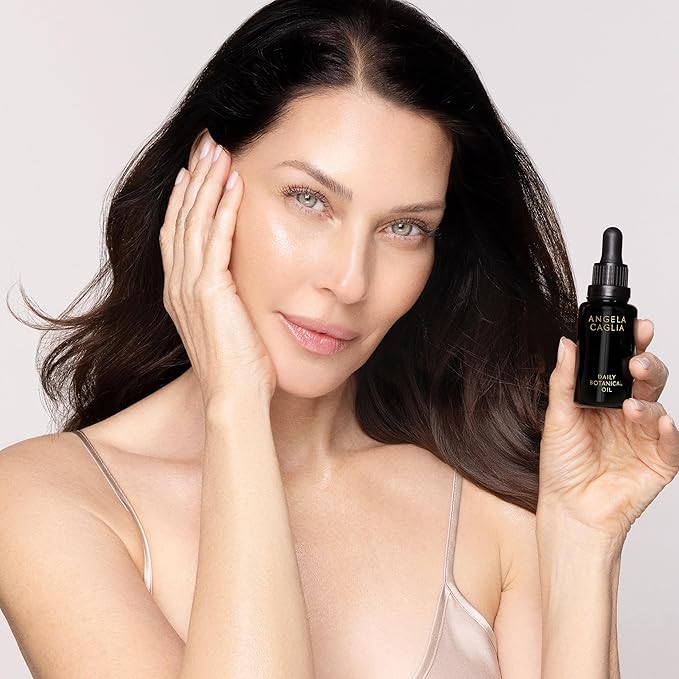 Angela Caglia Daily Botanical Oil - Organic Face Oil for Glowing Skin - Hydrating & Nourishing with Antioxidants - USDA-Certified 1 Fl Oz