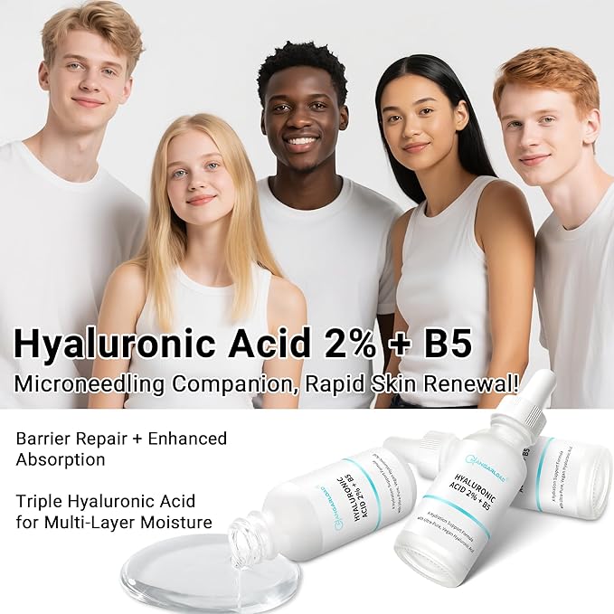 Hyaluronic Acid 2% + B5 Hydration Support Formula, Hyaluronic Acid Serum For Face - Large 30ml/1oz