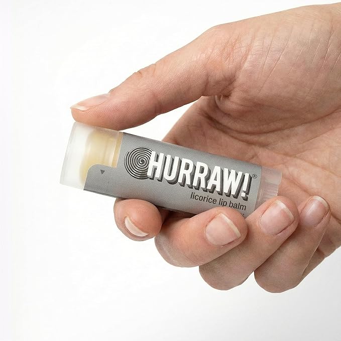 Hurraw! Licorice Lip Balm, 3 Pack: Organic, Certified Vegan, Cruelty and Gluten Free. Non-GMO, 100% Natural Ingredients. Bee, Shea, Soy and Palm Free. Made in USA