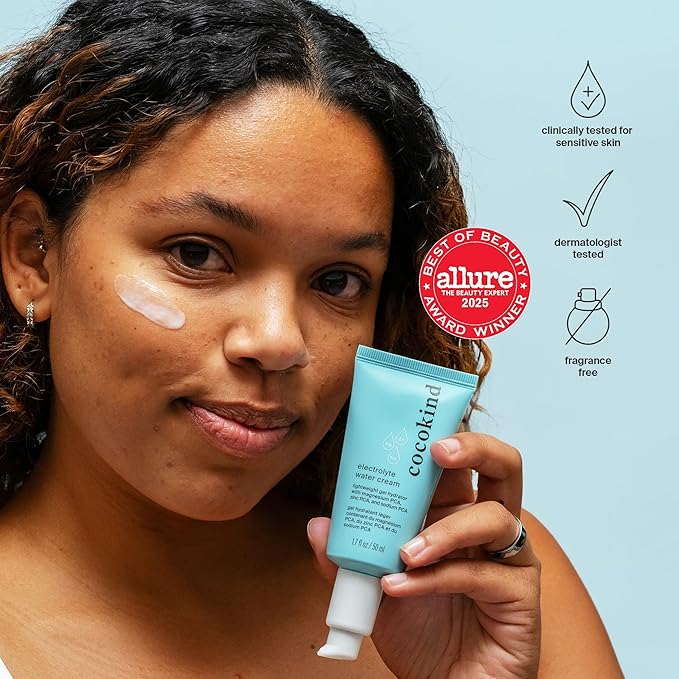 Cocokind Electrolyte Water Cream | Lightweight Water Gel Face Moisturizer | Balanced Hydrating Day Cream for All Skin Types | 2 Pack, 1.7 Fl Oz