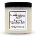 The Soap Exchange Body Butter - Pink Grapefruit Scent - Hand Crafted 16 fl oz / 480 ml Natural Artisan Skin Care, Shea Butter, Aloe Vera, Nourish, Moisturize, & Protect. Made in the USA.
