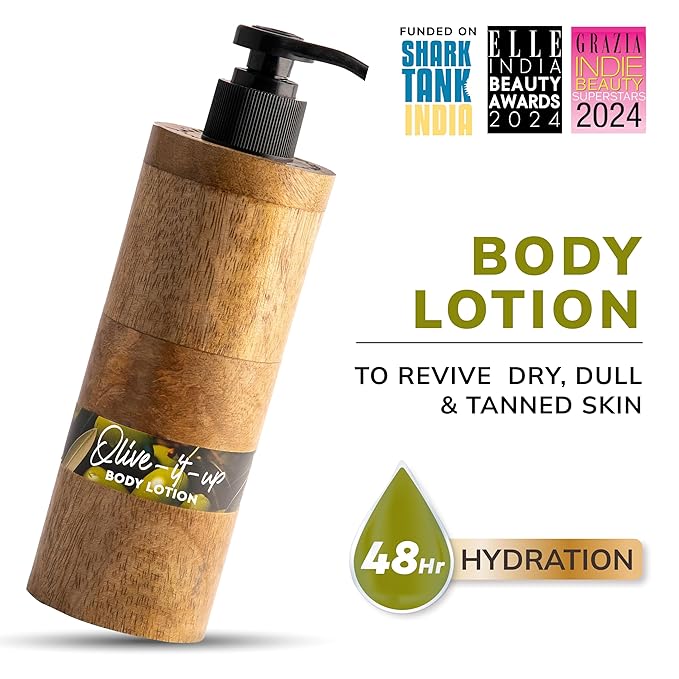 Mintree Certified Organic & Vegan, Unisex Olive Body Lotion, Long Lasting Fragrance, Silicon & Paraben Free, Moisturizes, Nourishes & Hydrates for 48 Hr