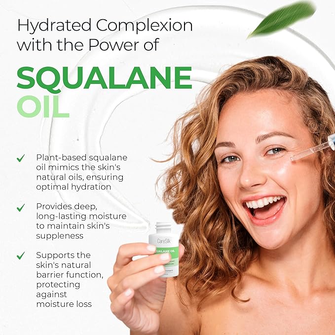 Squalane Oil for Face - 100% Pure Organic Squalane Moisturizer - Plant Natural Facial Oil - Nourishment Hydrating Face Oil - Vegan - Non-comedogenic