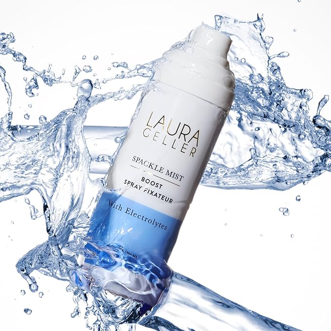 LAURA GELLER NEW YORK Spackle Mist Boost Setting Spray with Electrolytes - Long-Lasting Makeup Spray with Blue Light Protection - Dewy Skin Makeup Setting Spray (Pack of 2)