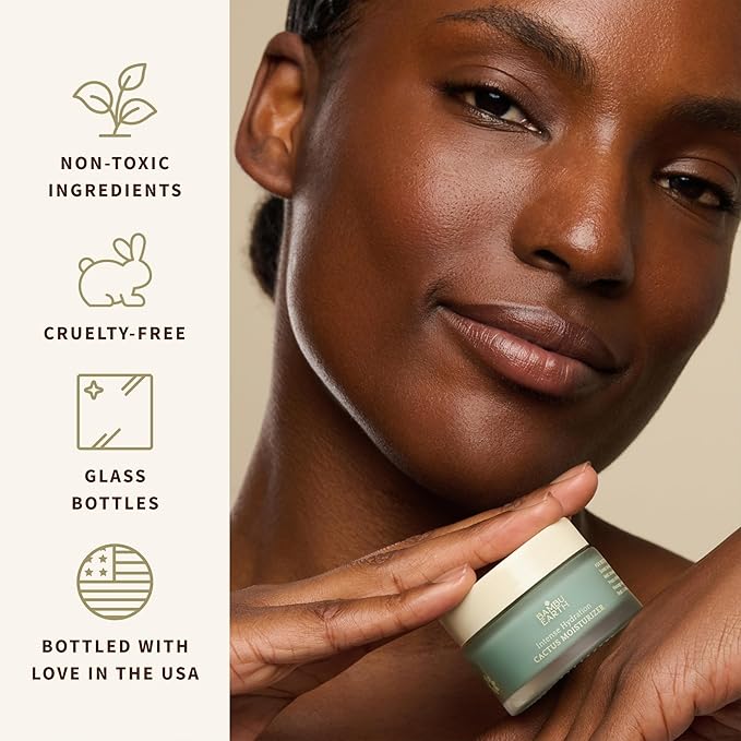 BAMBU EARTH Intense Hydration Cactus Face Moisturizer - Deeply Hydrate with Pressed Serum Formula - Skincare to Soften Texture, Balanced Complexion for Healthy-Looking Glow - 1.6 oz net wt.