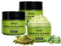 Green Tea Matcha Mud Mask with Aloe Vera (Pack of 3), Deep Cleansing, Hydrating, and Relaxing Volcanic Clay Facial Mask, 3.53 oz/100g