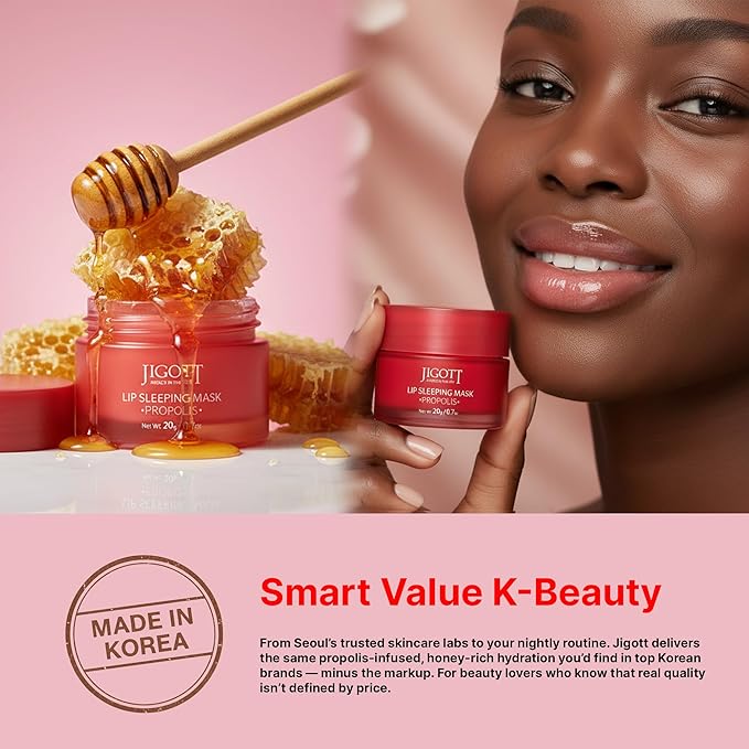 Korean Skincare Propolis Honey Lip Sleeping Mask – Nourishing Overnight Lip Treatment for Dry & Chapped Lips, K-Beauty Hydrating Lip Balm with Propolis Extract, Repairs & Softens Lips (20g)
