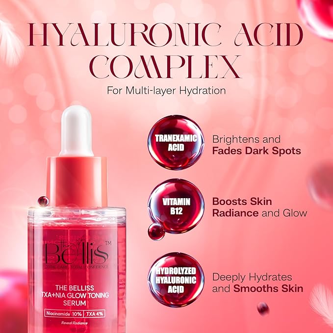 Belliss Niacinamide 10% + Tranexamic Acid 4% Serum (TXA + NIA) – Niacinamide Serum for Face, Dark Spot Correcting, Brightening & Hydrating – Fragrance-Free, Sensitive Skin Safe, Made in Korea (30ml)