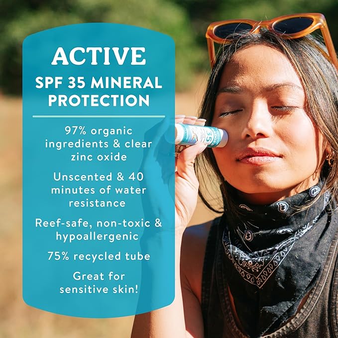 Badger Mineral Sunscreen Combo, SPF 30 Cream & SPF 35 Face Stick, Organic Ingredient with Mineral Zinc Oxide, Unscented Reef Safe Sunscreen Set, Broad Spectrum, Water Resistant, 2-Count