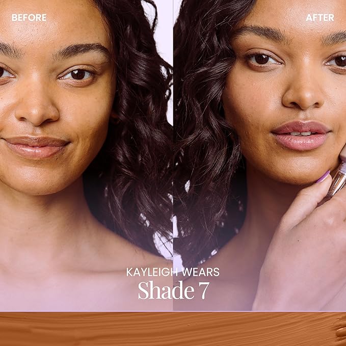 Naked Sundays BeautyScreen Peptide Foundation Tint - SPF 50 Tinted Sunscreen & Skincare Makeup with Zinc Oxide, Niacinamide - Lightweight Natural Coverage, 7 Tan Toffee, 1.01 oz