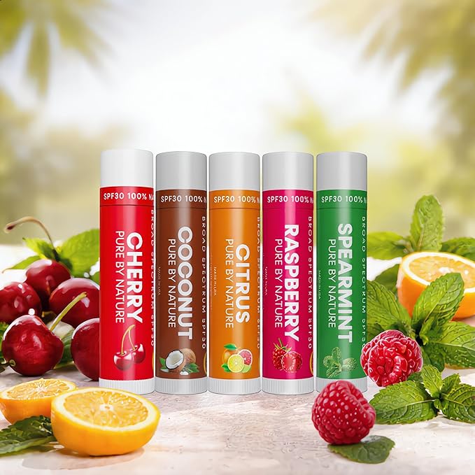 Naturistick UV Pro® Mineral SPF 30 Lip Balm – Assorted (5-Pack), Broad Spectrum Sun Protection