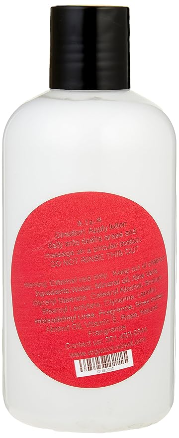 Organic Hair Solution-Body Lotion -Daily Moisturizing- with Soothing Aloe Vera and Vitamin E- Dry Skin, Non-Greasy-Shea Butter, Almond oil- For both Males & Females- Natural Fragrance-Vegan (Rose)