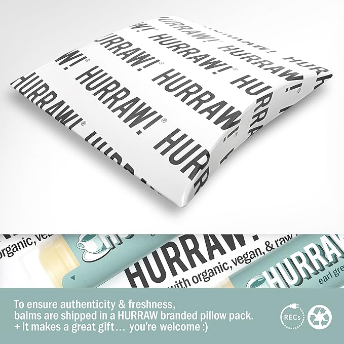 Hurraw! Earl Grey Lip Balm: Organic, Certified Vegan, Cruelty and Gluten Free. Non-GMO, 100% Natural Ingredients. Bee, Shea, Soy and Palm Free. Made in USA