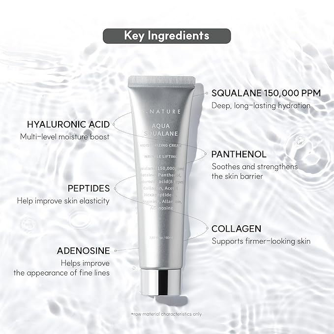 S.NATURE Pore Minimizing Moisturizer for Dry & Sensitive Skin – Squalane Hydrating Face Cream, Tightening & Smoothing Pores, Lightweight Korean Skincare, 2.7 fl oz