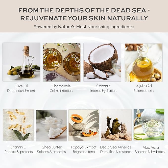 Ultra Rich Mineral Body Butter Dead Sea Body Butter For Dry Skin Repair Rich Vegan Hydrating Moisturizer (Citrus & Forest Fruits)