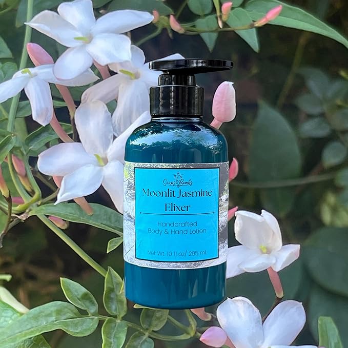 PJ's Moonlit Jasmine Elixer Handcrafted Luxury Body Lotion – Moisturizing, Non-Greasy Skincare with Natural Ingredients, Paraben-Free & Cruelty-Free, 10 oz