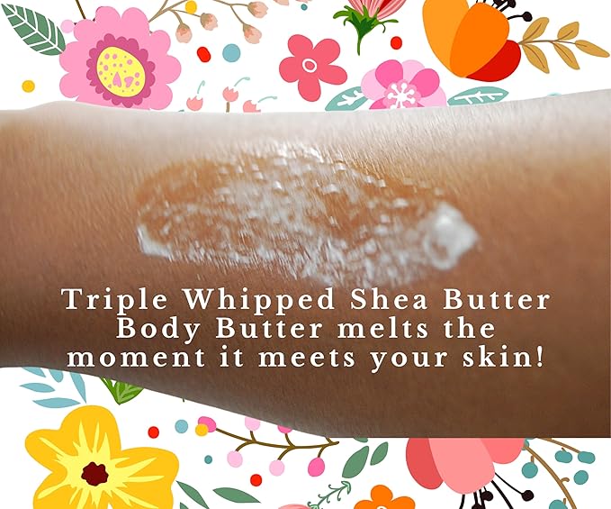 Triple Whipped Shea Butter Body Butter, Luxury Aluminum Glass Jar 2oz (Fragrance Free)