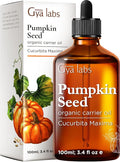 Gya Labs Pumpkin Seed Oil - 3.4 Fl Oz - Carrier Oil for Hair, Skin, Face, Scalp & Body Massage