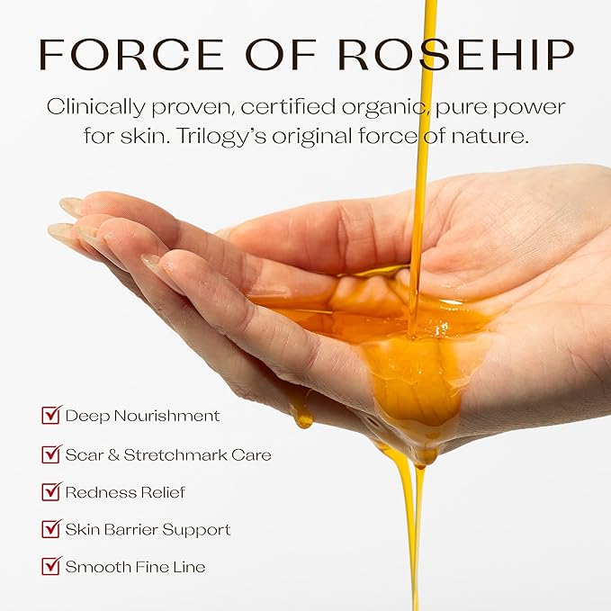 Trilogy Certified Organic Rosehip Oil Duo, Intensive Nourishment, Improves Appearance of Scars, Stretch Marks, Fine Lines, & Wrinkles, 1.5 fl oz Each