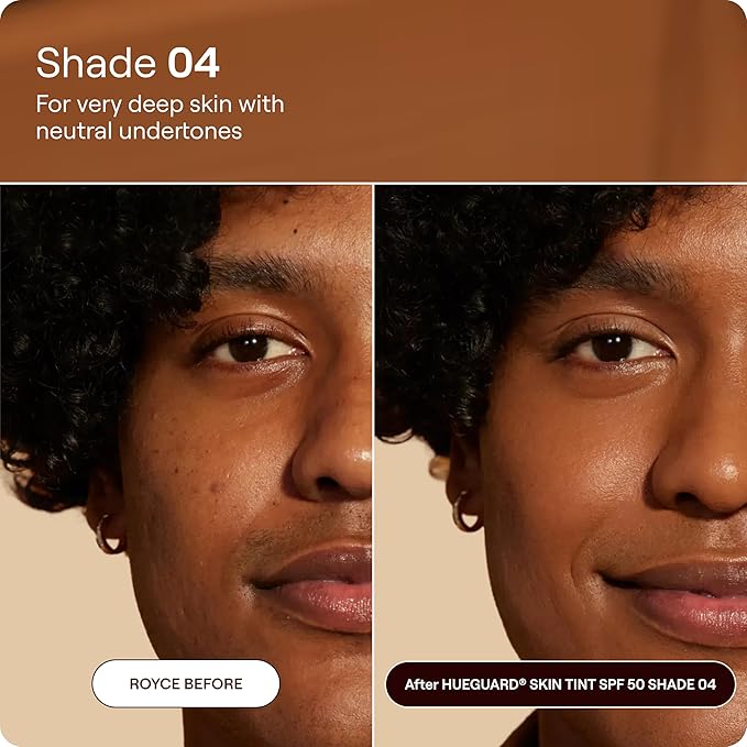 Live Tinted Hueguard Skin Tint SPF 50 - Tinted Mineral Sunscreen with Light-Medium Buildable Coverage With a Hydrating and Radiant Finish - Water and Sweat Resistant, 1.35 fl oz - Shade 04