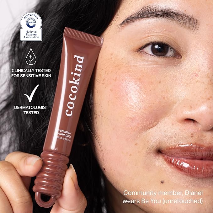 Cocokind Ceramide Lip Blur Balm, Be You - Rich Brown Hydrating Lip Balm with Ceramides & Peptides, Made for Sensitive Skin & Lips, Unflavored & Fragrance-Free - 3 pack