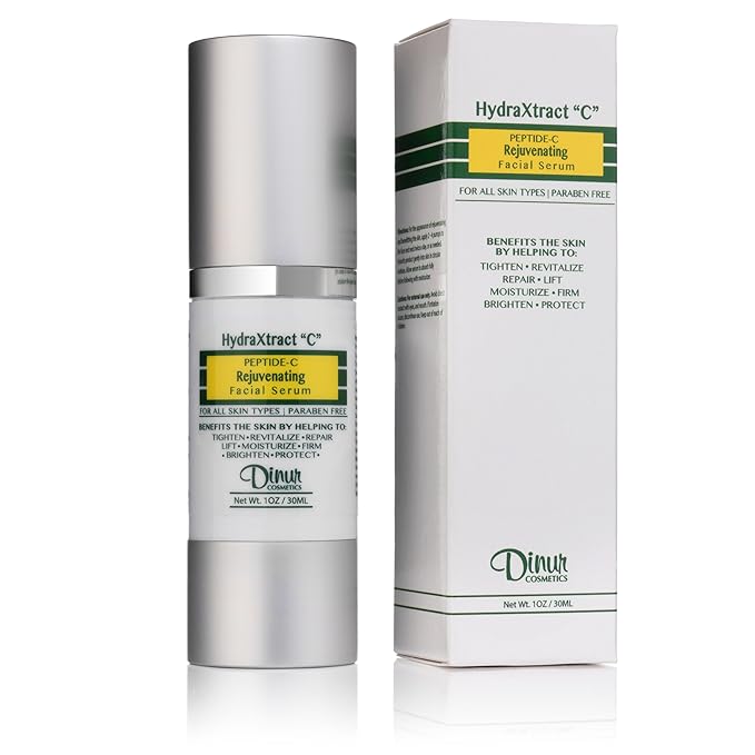 Dinur Cosmetics HydraXtract"C" Rejuvenating Facial Serum Peptide-C Prevents Damaged Skin Fine Lines & Wrinkles Helps Rejuvenation Glow 1 oz. 30 ml