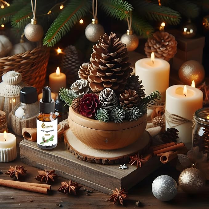 Pine Turpentine Oil by Salenda, Turpentine Oil for Diffuser, Skin & Hair Care, Trementina de Pino, Aromatherapy, 100% Pure & Natural, 1.69 fl oz (50 ml)