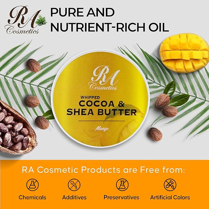RA COSMETICS Whipped Shea Butter Eucalyptus – 6oz | 100% Pure and Natural African Shea Butter for Men & Women - Ultimate Handcrafted Moisturizer with Essential Vitamins for Radiant Skin & Hair